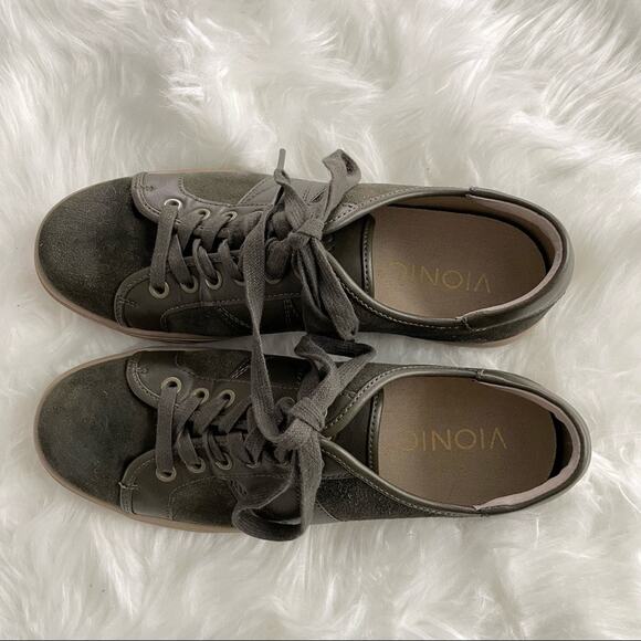 Vionic | Men’s Jerome Casual Sneakers Olive Green Suede Shoes Unisex Flat Size 7 - Picture 9 of 10